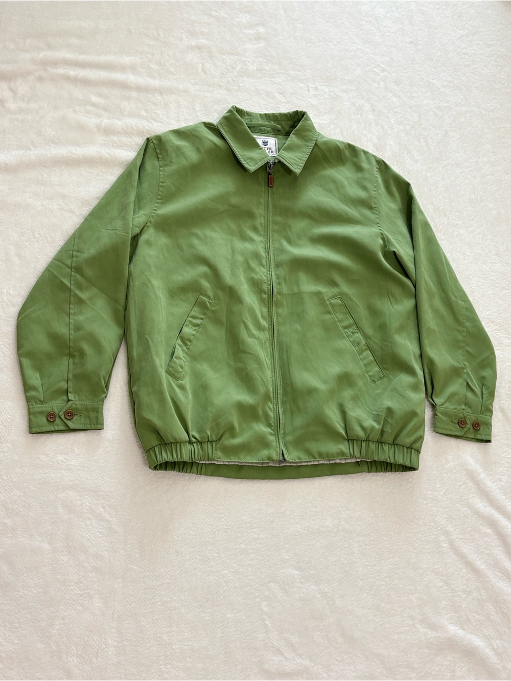 Peter Millar Light Olive Green Zip Jacket